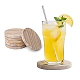 GoCraft Saugfähige Untersetzer aus Sandstein, natürlicher gelber Sandstein, runde Untersetzer für Ihre Getränke, Getränke und Wein-/Bargläser (6 Stück)