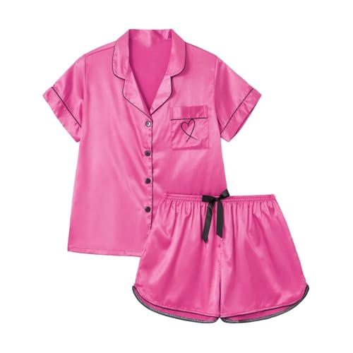 Pyjama été femme léger contre la chaleur avec haut oversize et short à nouer