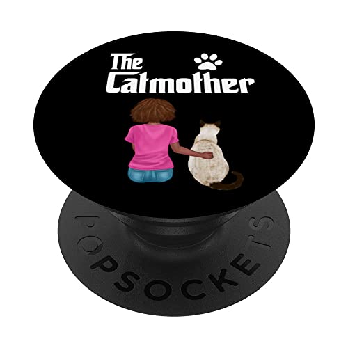 The Catmother Siamese Cat Lover Funny Mother Cat Mom PopSockets PopGrip Interchangeable