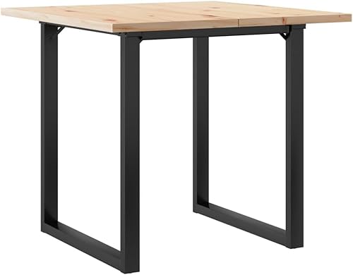 Miniatura 2 de 31.5 Inch Square Solid Wood Pine Dining Table with Steel O-Frame Base, Compact Farmhouse Kitchen Table for Small Spaces Dining Room and Breakfast