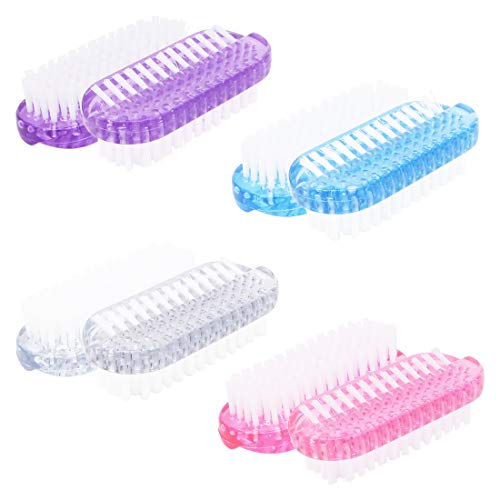8 Pack Nail Brushes,Double Sided Nail Hand Scrubbing Cleaning Brush Colorful Plastic Two-Sided Brush for Men Women Manicure Supplies