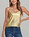 VIDUSSA Womens Camisole Dressy Glitter Tank Tops V Neck Sparkle Cami Top Sleeveless Shirts Blouses Gold Large
