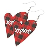 GALPADA Pendientes Colgantes de Corazón Rojo de Cuero para Mujer Diseño Ligero y Cómodo Joyas Decorativas para Uso Diario y Ocasiones Obsequios