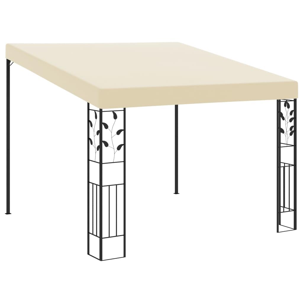 Pawilon ścienny, 3 x 3 x 2,5 m, kremowo-biały, stal malowana proszkowo, obicie poliestrowe, pawilon ogrodowy na taras, balkon, kemping, imprezę, grillowanie, imprezę w ogrodzie