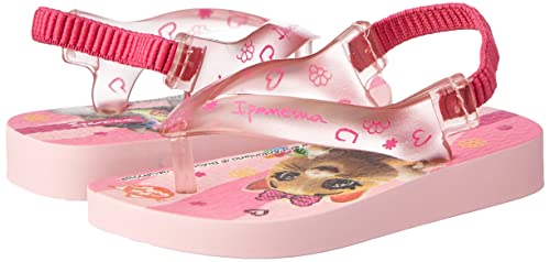 Chinelo Ipanema Baby 44 Gatos Rock Band Baby, Bebê-Meninas, Rosa/Rosa Transparente, 23/24