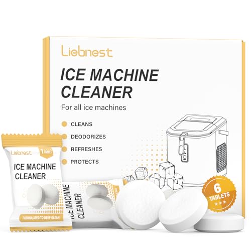 Liebnest Ice Maker Cleaner Tablets, Ice Machine Cleaner Descaler Compatible with Frigidaire, Opal, GE Profile, Kitchenaid, Remove Hard Wate & Odor-Free, 6 Pack