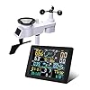 Weather Station - Digital Weather Forecast with 10 Inch Screen, Rain Gauge, Anemometer, Solar Radiation, Solar Powered