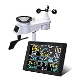 Weather Station - Digital Weather Forecast with 10 Inch Screen, Rain Gauge, Anemometer, Solar Radiation, Solar Powered