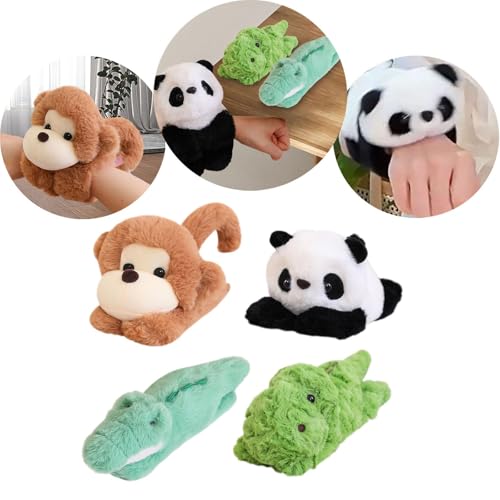 Image of ATORSE Adorable Stuffed Animal Hugger Slap Bracelets 9.84'' Soft Plush Toy for Kids Monkey|Baby | Toys for Baby | Plush Baby Toys