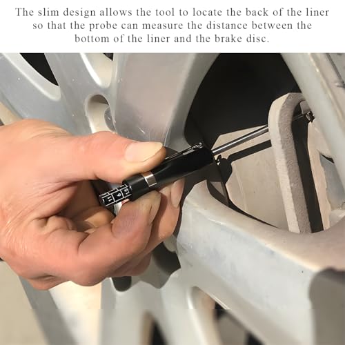 Gasedin Car Brake Pad Thickness Measure Tool, Brake Shoe Gauge Measuring Tool with Scale, Brake Pad Tester Thickness Detection Pen Scale for Internal External, Car Accessories