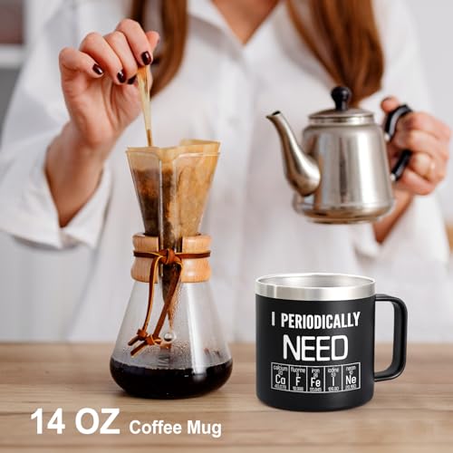 LiqCool Chemistry Gifts, 14 Oz Caffeine Mug, Biology Gifts for Christmas Birthday, Science Teacher Gifts for Adults Chemist Professor Chemistry Lovers, Nerd gifts for Men Women Caffeine Lover (Black) - Image 5
