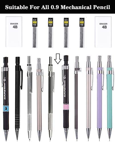 Image of 0.9 mm lead refills (680 Pcs), Unbreakable 0.9mm lead pencil refills And 2 Premium Erasers, Long Lasting HB Mechanical Pencil Lead 0.9 Refill For Students & Professionals