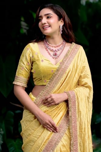 Image of Women's Designer Bollywood Soft Georgette Heavy Embroidery Sequins Work Sarees For Wedding With Blouse Piece