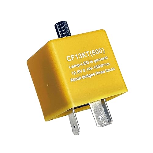 SOCAL-LED 3-Pin CF13 JL-02 EP34 Speed Adjustable Strobe Electronic LED Flasher Relay for Fix LED Turn Signal Bulbs Hyper Flash Issue