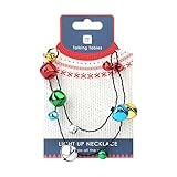 Talking Tables Leuchtende LED-Halskette mit klingelnden Glocken, Neuheit Xmas...