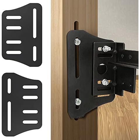 KOPKIO 2 PCS Bed Frame Brackets Adapter/Connector, Heavy Duty Bed Modification Plate Brackets for Headboard, Adjustable Bed Headboard Brackets for Metal Bed Frame, Black Cover