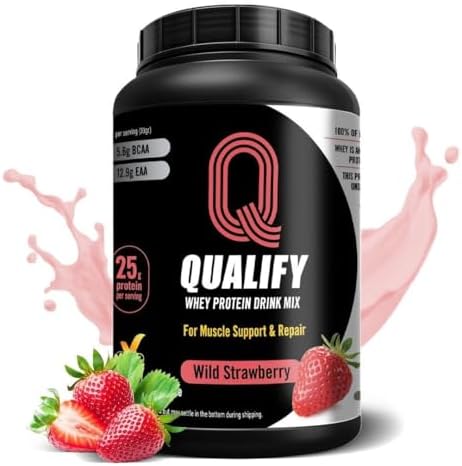 Strawberry Whey Protein Powder. Post Workout Recovery Drink, Gluten & Sugar Free, Highly Kosher, 25g Protein. Essential Amino Acids – 5.5g BCAA, 2.7g Leucine, 1.4g Isoleucine, 1.4g Valine 26.4 Ounce