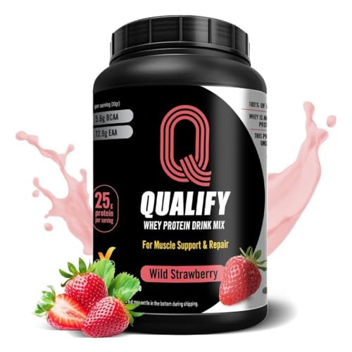 Strawberry Whey Protein Powder. 25g Protein Shake for Post Workout