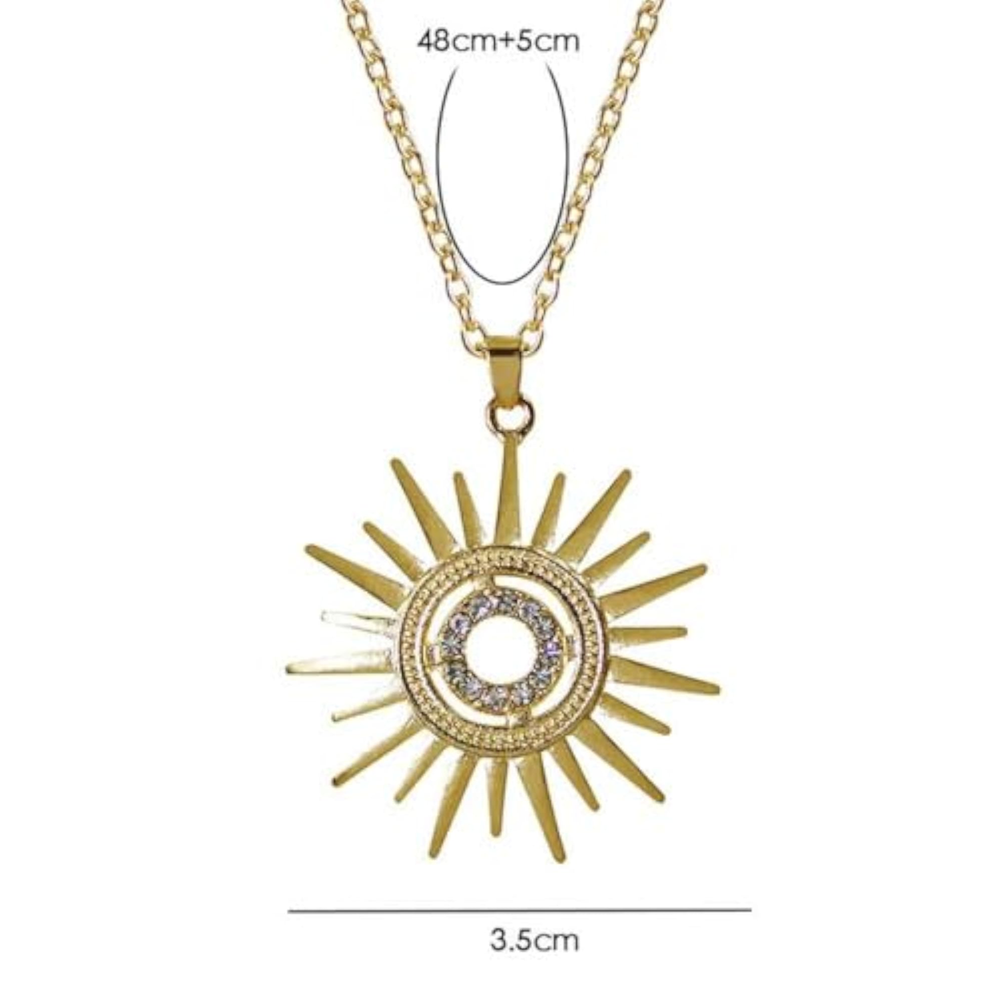 Bling Queen Sun Ray Necklace - Chain Women