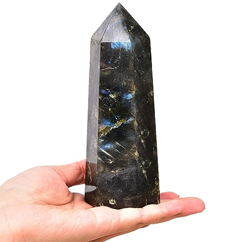 Labradorite Crystal Tower Obelisk for Healing & Decor