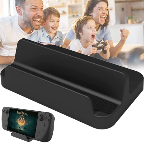 TIZOPO Stand Base for Steam Deck, Switch Stand for Nintendo, Portable Dock for Steam Deck/Nintendo Switch/Switch Lite/Switch OLED with Anti-Slip Silicone Pad - Black - Thumbnail 6
