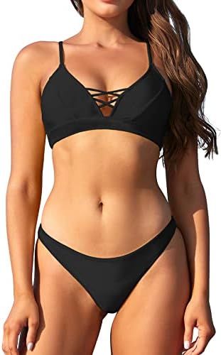 SHEKINI Bikini Donna Due Pezzi - Top Triangolo E Slip Vita Bassa, Regolabile Ed Elegante - Foto 11