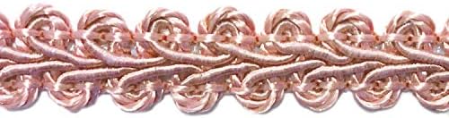 BEL AVENIR Braid Trim 1/2 inch 13.6 Yards French Gimp Basic Sewing Polyester DIY Crafts Costume Home Decorative (Pink)
