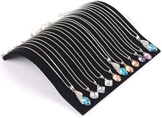Velvet Necklace Bracelet Display Board, Necklace Chain Pendant Display Holder, Jewelry Organizer Stand Storage Tray, Jewelry Showcase Display Rack Organiser Storage Shelf for Women Girls (Black)