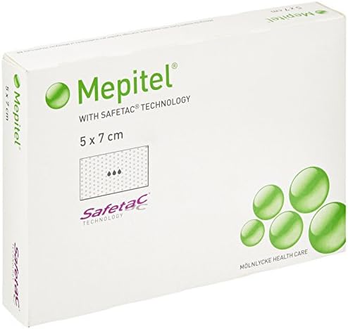 Mepitel 99XX0268 Wound Contact Layer Silicone Dressing, 5cm x 7cm, Pack of 5