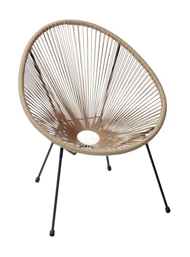 Proloisirs Fauteuil Fil de Jardin en métal et résine tressée Rio (Lot de 2) (Naturel)