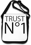Colore: nero/bianco Trust No One Black Fonted Logo Borsa a tracolla Bianco