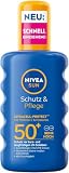 NIVEA SUN Schutz & Pflege Sonnenschutz-Spray, SPF 50+, 200 ml ...