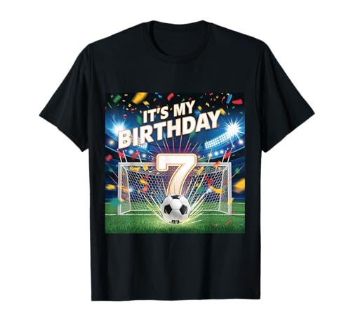 Funny Sports Soccer Lover 7th Birthday Birthday Soccer Tee Maglietta