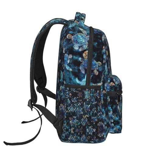 Sac à dos léger OdDdot avec imprimé tortue et compartiment PC portable