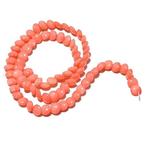 Perles corail disque 6mm LKBEADS fil 15 pouces pour collier rose