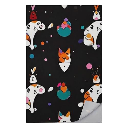 FHESDCW Cute Cartoon Cat Towel Quick Dry Ice Towels for Hot Weather Breathable Camping Towels Sweat Super Absorbent Bathroom Towel for Gym Yoga Pilates Exercise