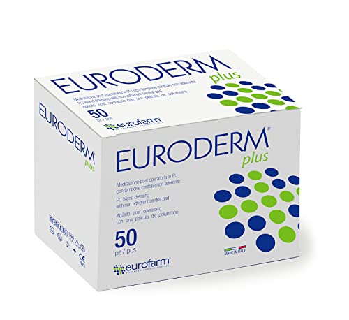 Euroderm Plus - Apósito adhesivo transparente de película de poliuretano con almohadilla absorbente, permite tomar regularmente la ducha o el baño. (15 x 8 - 50 unidades) Cover