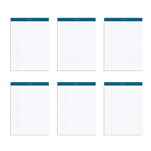 Tops Docket Writing Tablet, 8-1/2 X 11-3/4 Inches, Perforated, White, Legal/Wide Rule, 50 Sheets Per Pad, 6 Pads Per Pack (63416) #TOP5