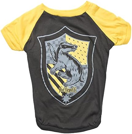 Harry Potter Hufflepuff Pet T-Shirt in Size Extra Large | XL Dog T-Shirt, Harry Potter Dog Shirt | Harry Potter Dog Apparel & Accessories for Hogwarts Houses, Hufflepuff, FF19290 Yellow