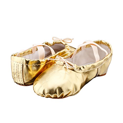 Msmax Girls Ballet Dance Shoes Gold Slip On Jazz Flats For Party Performance 10 M Us Toddler #TOP1