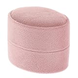 Adorainbow Caja de Terciopelo Ovalada para Anillos 2 Ranuras Estuche Portátil Rosa para Joyas Organizador Delicado para Anillos de Compromiso y Ceremonia de Boda Caja Pequeña