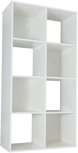 Tienda Basics Organizador de estantes con cubos de almacenamiento, 8 cubos, blanco, 11.7 pulgadas de profundidad x 24.1 pulgadas de ancho x 47.6 disponible en Yaxa Venezuela