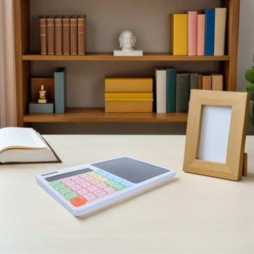 Calculadora con tableta de escritura de 12 dígitos blanca Lurrose silenciosa de ABS 6