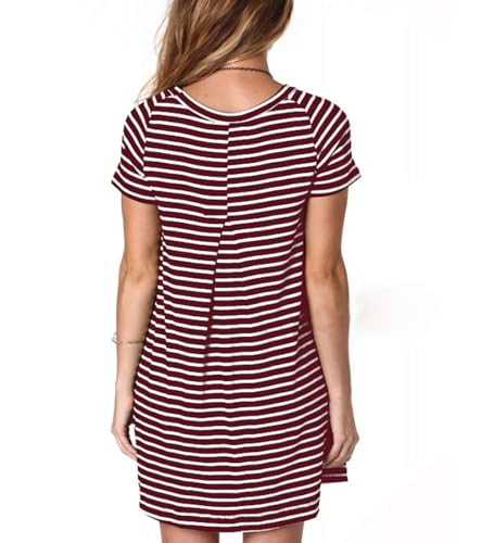 Image of Alaster Women's Casual Summer T Shirt Dress Loose Short Sleeve Tunic Dress with Pocket for Women