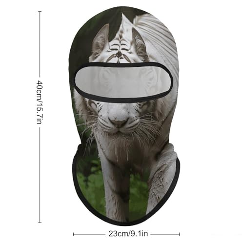Balaclava Mascarilla para Esquí Balaclava Cubierta Facial Completa Protección Solar Capucha Blanco Majestuoso Tigre de Bengala Cubrecabeza para Verano Enfriamiento Cuello Ciclismo Balaclavas Protector UV para Hombres y Mujeres miniatura 2