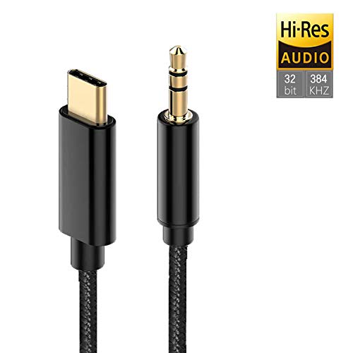 USB Type C to 3.5mm Male Audio Aux Cord Jack Adapter with Hi-Res