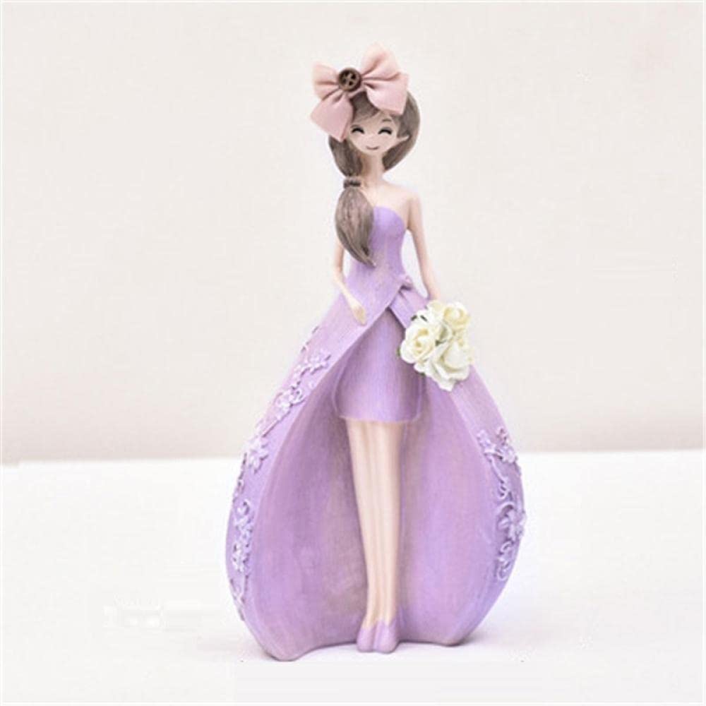 Figurine de bureau fille violette design mignon pour cadeau d'anniversaire
