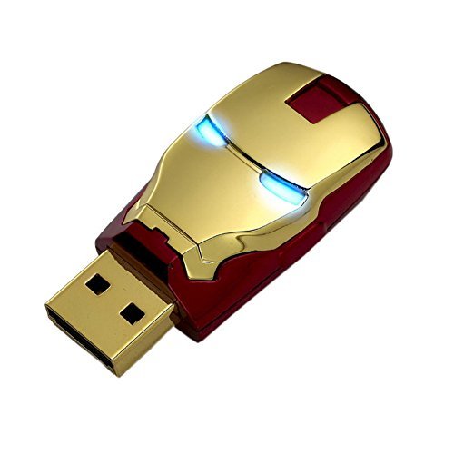 16gb Iron Man the Avengers Usb2.0 Flash Drive with Blue Light, Red