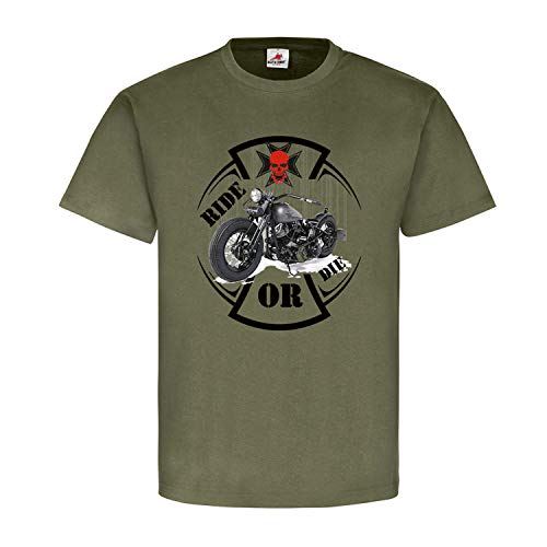 T-Shirt Moto Ride OR DIE vert X-Large ample contre l'inconfort des vêtements serrés