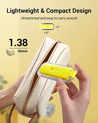 Image of DEWENWILS Rechargeable Book Light for Reading in Bed, Warm White, Brightness Adjustable for Eye Care, LED Clip on Book Lights for Kids, Portable Bookmark Light, Yellow